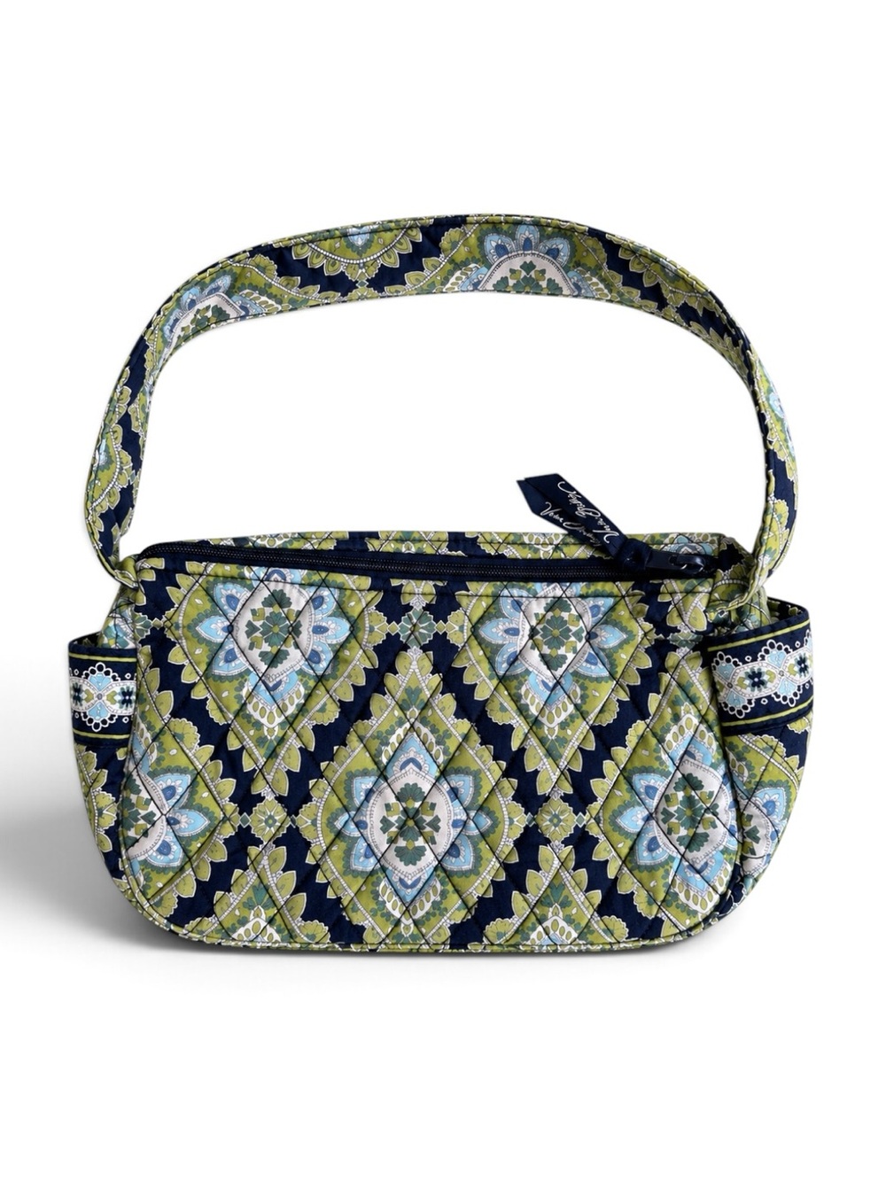 Vera Bradley Blue Rhapsody Quilted Shoulder Bag Green Navy Paisley O/S